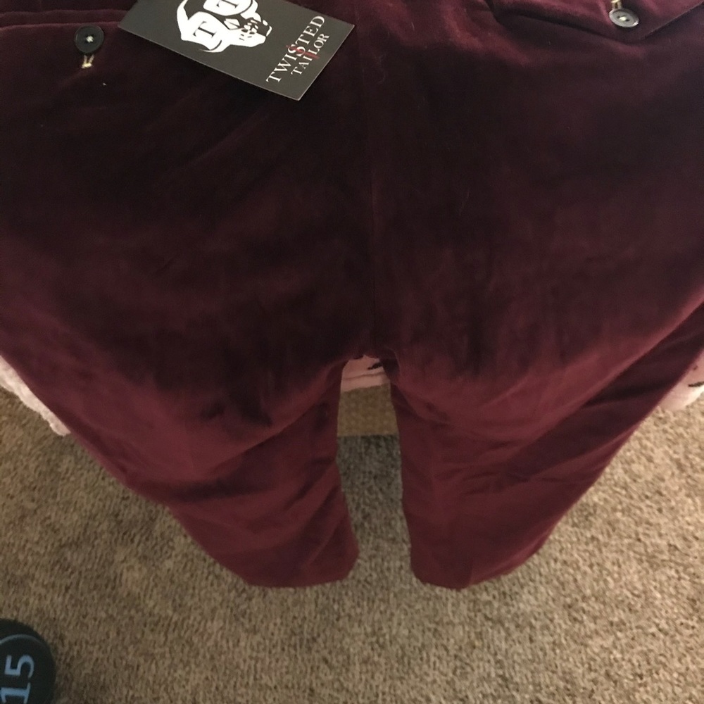 Burgundy velvet pants